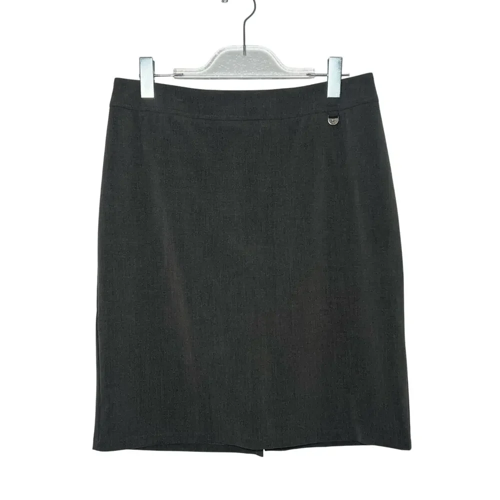 NEW YORK & CO Mini Pencil Skirt High Rise Slim Fit Black Slit Gray Womens Sz 8